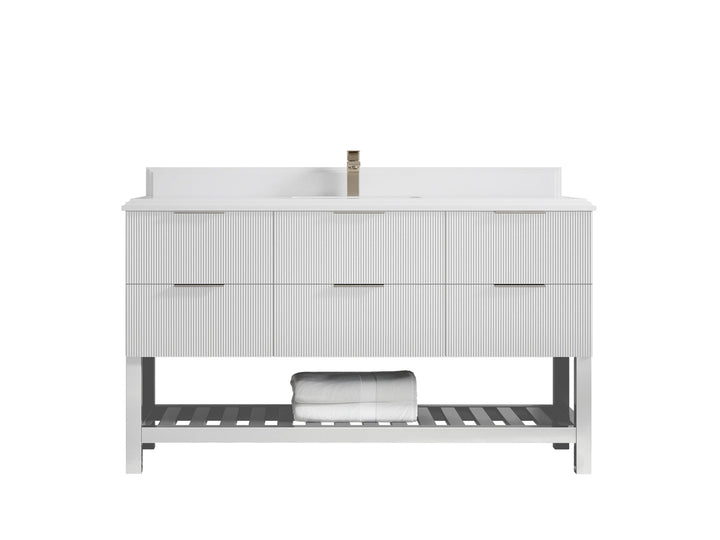 Catalina 60 in W x 22 in D Free Standing Reeded Single Sink Bathroom Vanity - photo 27