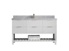 Catalina 60 in W x 22 in D Free Standing Reeded Single Sink Bathroom Vanity - photo 25