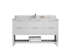 Catalina 60 in W x 22 in D Free Standing Reeded Single Sink Bathroom Vanity - photo 31