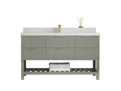 Catalina 60 in W x 22 in D Free Standing Reeded Single Sink Bathroom Vanity - photo 10