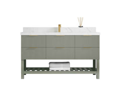 Catalina 60 in W x 22 in D Free Standing Reeded Single Sink Bathroom Vanity - photo 16