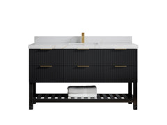 Catalina 60 in W x 22 in D Free Standing Reeded Single Sink Bathroom Vanity - photo 19