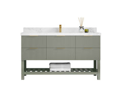 Catalina 60 in W x 22 in D Free Standing Reeded Single Sink Bathroom Vanity - photo 1