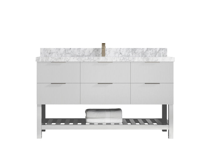 Catalina 60 in W x 22 in D Free Standing Reeded Single Sink Bathroom Vanity - photo 19