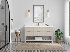 Catalina 60 in W x 22 in D Free Standing Reeded Single Sink Bathroom Vanity - photo 4