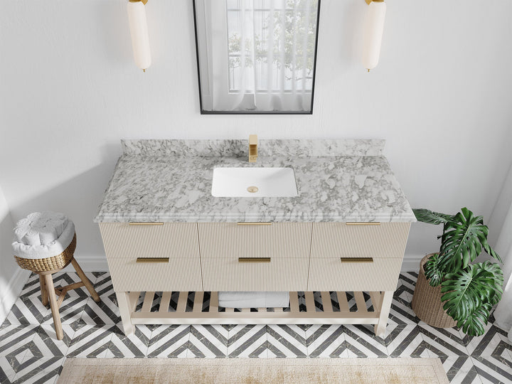 Catalina 60 in W x 22 in D Free Standing Reeded Single Sink Bathroom Vanity - photo 44