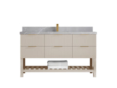 Catalina 60 in W x 22 in D Free Standing Reeded Single Sink Bathroom Vanity - photo 25