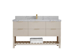 Catalina 60 in W x 22 in D Free Standing Reeded Single Sink Bathroom Vanity - photo 35