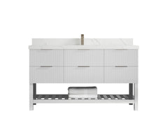 Catalina 60 in W x 22 in D Free Standing Reeded Single Sink Bathroom Vanity - photo 13