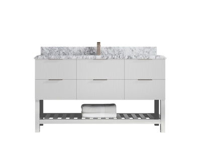Catalina 60 in W x 22 in D Free Standing Reeded Single Sink Bathroom Vanity - Willow Bath and Vanity