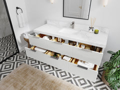 Catalina 60 in W x 22 in D Free Standing Reeded Single Sink Bathroom Vanity - photo 3