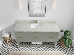 Catalina 60 in W x 22 in D Free Standing Reeded Single Sink Bathroom Vanity - photo 21