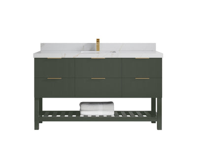 Catalina 60 in W x 22 in D Free Standing Reeded Single Sink Bathroom Vanity - Willow Bath and Vanity