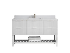 Catalina 60 in W x 22 in D Free Standing Reeded Single Sink Bathroom Vanity - photo 17