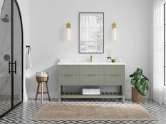 Catalina 60 in W x 22 in D Free Standing Reeded Single Sink Bathroom Vanity - photo 4