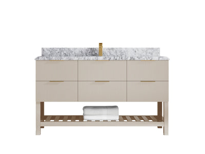 Catalina 60 in W x 22 in D Free Standing Reeded Single Sink Bathroom Vanity - Willow Bath and Vanity