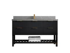 Catalina 60 in W x 22 in D Free Standing Reeded Single Sink Bathroom Vanity - photo 43