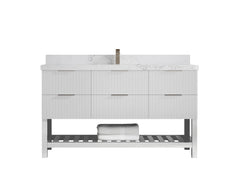Catalina 60 in W x 22 in D Free Standing Reeded Single Sink Bathroom Vanity - photo 15