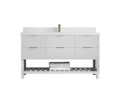 Catalina 60 in W x 22 in D Free Standing Reeded Single Sink Bathroom Vanity - photo 37
