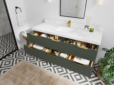 Catalina 60 in W x 22 in D Free Standing Reeded Single Sink Bathroom Vanity - Willow Bath and Vanity
