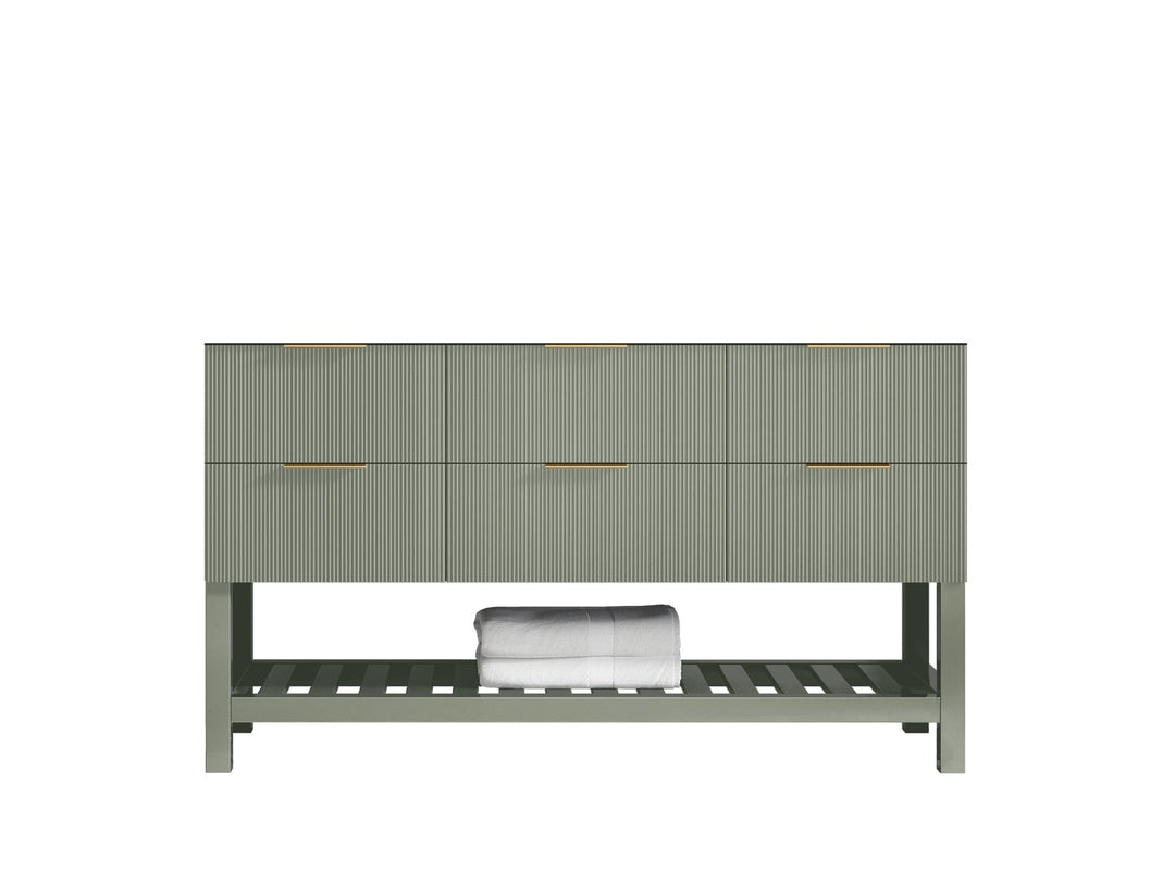 Catalina 60 in W x 22 in D Free Standing Reeded Single Sink Bathroom Vanity - Willow Bath and Vanity