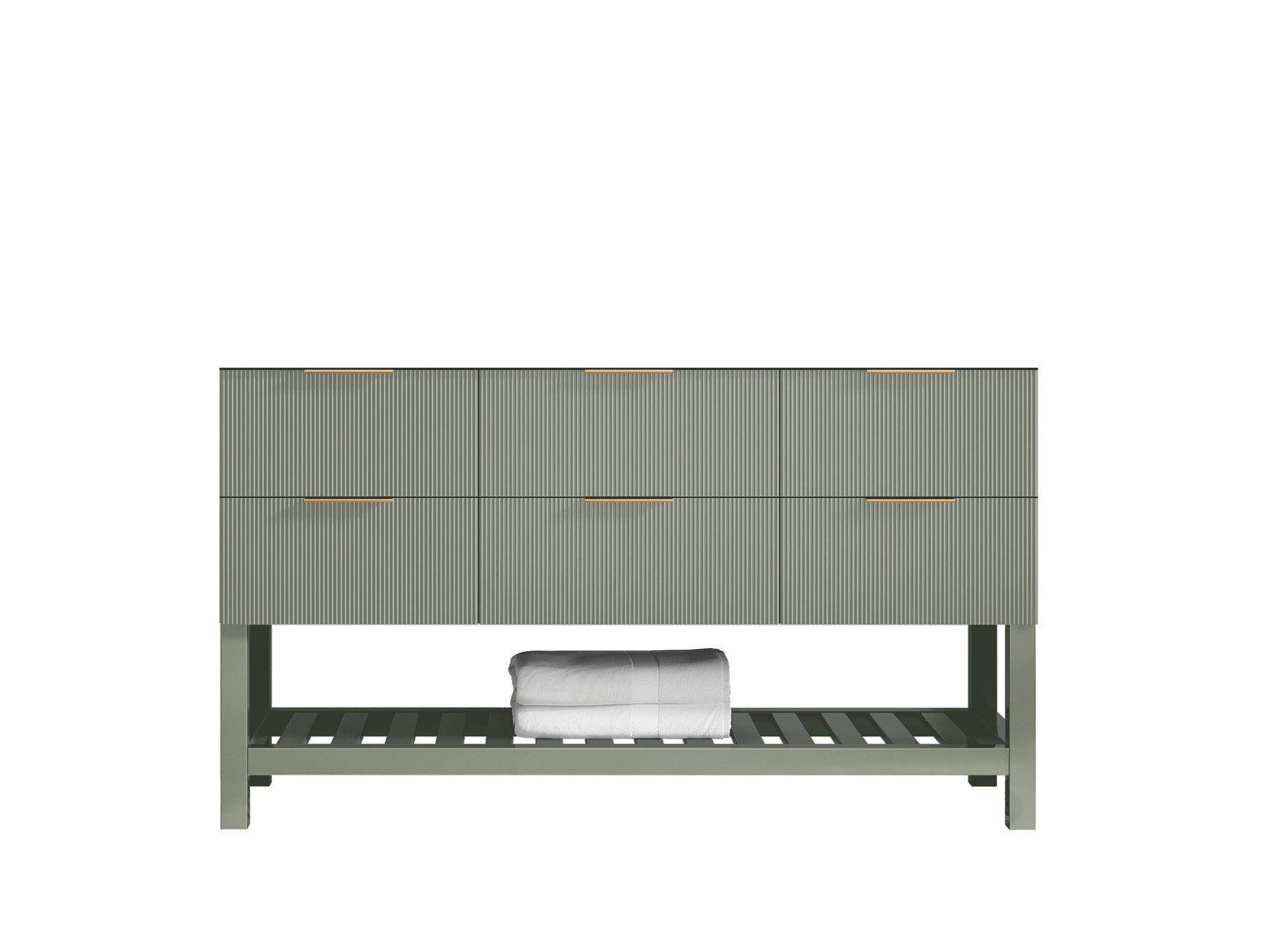 Catalina 60 in W x 22 in D Free Standing Reeded Single Sink Bathroom Vanity - Willow Bath and Vanity
