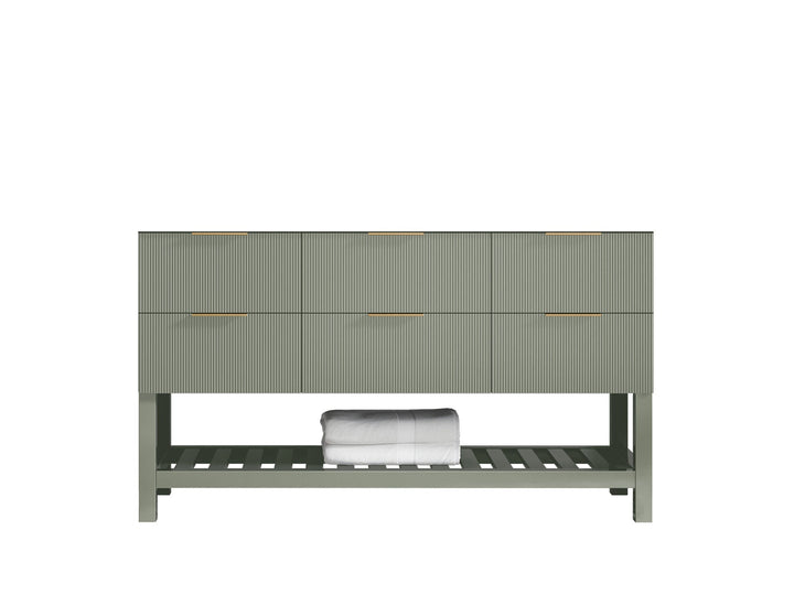 Catalina 60 in W x 22 in D Free Standing Reeded Single Sink Bathroom Vanity - photo 6
