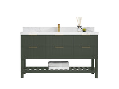 Catalina 60 in W x 22 in D Free Standing Reeded Single Sink Bathroom Vanity - photo 1