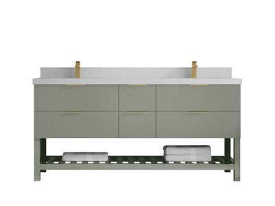 Catalina 72 in W x 22 in D Free Standing Reeded Double Sink Bathroom Vanity - Willow Bath and Vanity