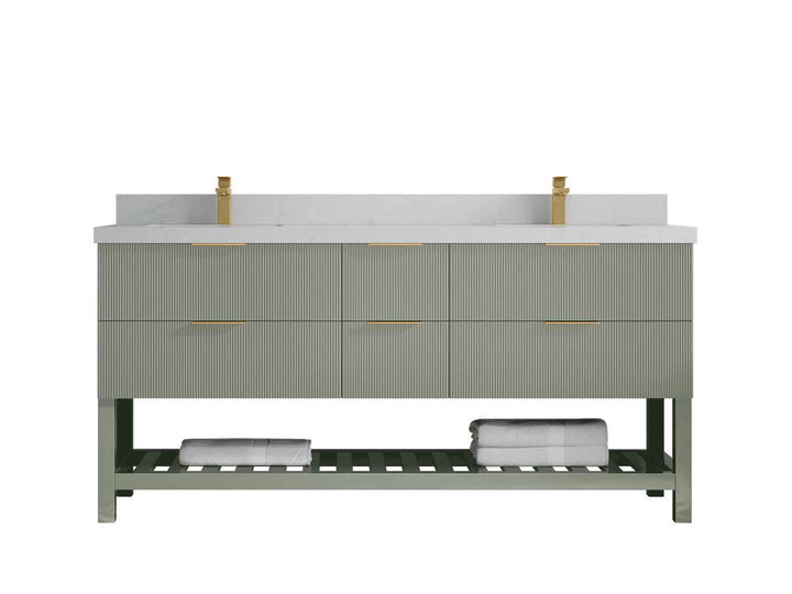 Catalina 72 in W x 22 in D Free Standing Reeded Double Sink Bathroom Vanity - photo 10