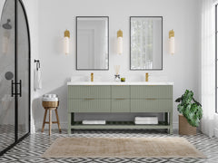 Catalina 72 in W x 22 in D Free Standing Reeded Double Sink Bathroom Vanity - photo 4