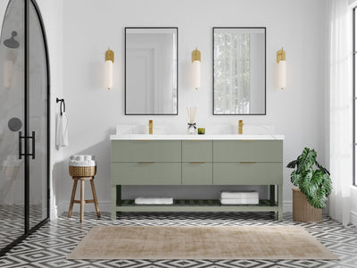 Catalina 72 in W x 22 in D Free Standing Reeded Double Sink Bathroom Vanity - Willow Bath and Vanity
