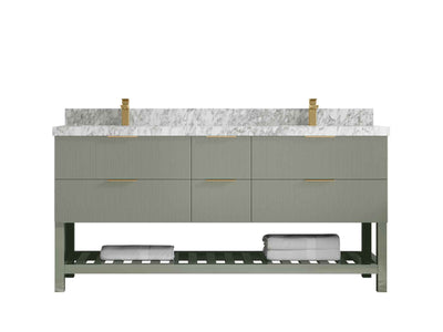 Catalina 72 in W x 22 in D Free Standing Reeded Double Sink Bathroom Vanity - Willow Bath and Vanity