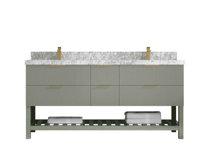 Catalina 72 in W x 22 in D Free Standing Reeded Double Sink Bathroom Vanity - photo 8
