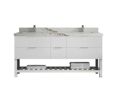 Catalina 72 in W x 22 in D Free Standing Reeded Double Sink Bathroom Vanity - photo 11