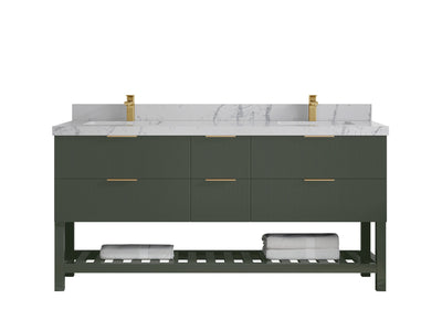Catalina 72 in W x 22 in D Free Standing Reeded Double Sink Bathroom Vanity - Willow Bath and Vanity