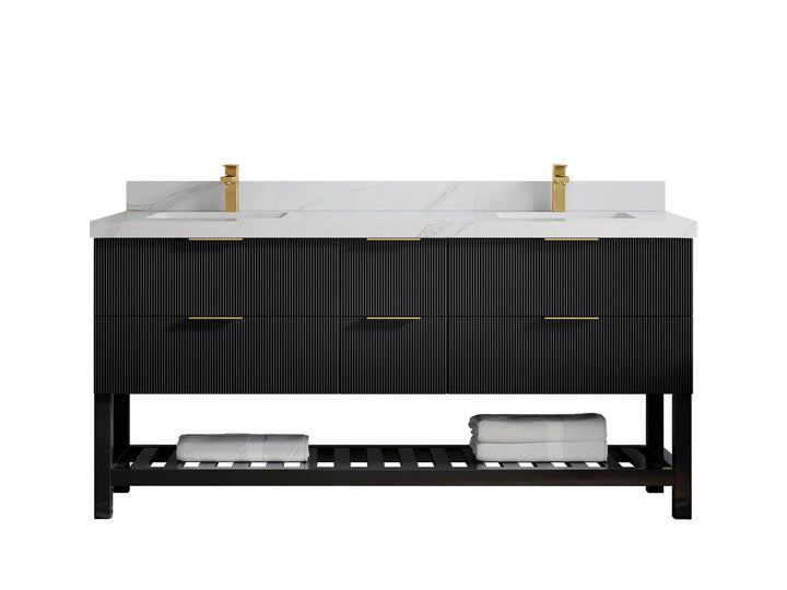 Catalina 72 in W x 22 in D Free Standing Reeded Double Sink Bathroom Vanity - photo 17