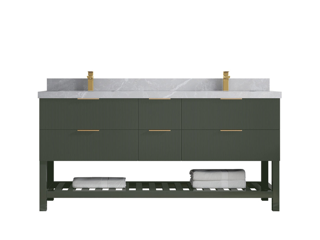 Catalina 72 in W x 22 in D Free Standing Reeded Double Sink Bathroom Vanity - Willow Bath and Vanity