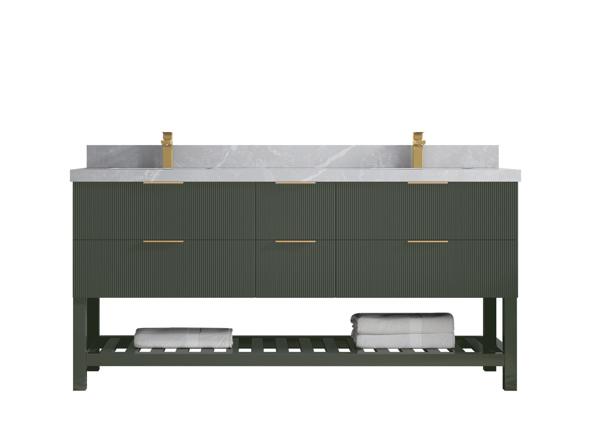 Catalina 72 in W x 22 in D Free Standing Reeded Double Sink Bathroom Vanity - Willow Bath and Vanity