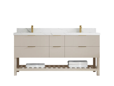Catalina 72 in W x 22 in D Free Standing Reeded Double Sink Bathroom Vanity - Willow Bath and Vanity