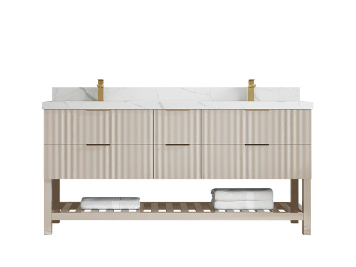 Catalina 72 in W x 22 in D Free Standing Reeded Double Sink Bathroom Vanity - photo 13