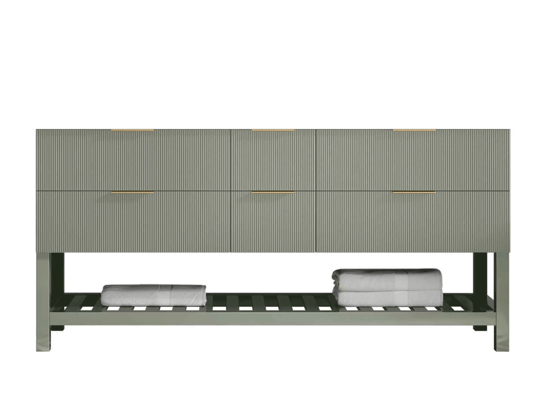 Catalina 72 in W x 22 in D Free Standing Reeded Double Sink Bathroom Vanity - Willow Bath and Vanity