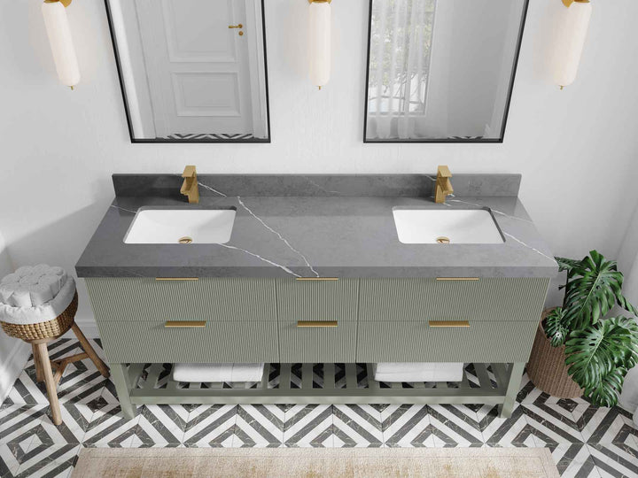 Catalina 72 in W x 22 in D Free Standing Reeded Double Sink Bathroom Vanity - photo 29