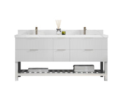 Catalina 72 in W x 22 in D Free Standing Reeded Double Sink Bathroom Vanity - photo 1