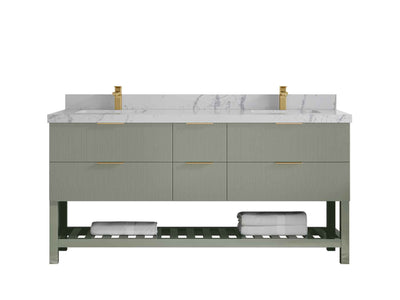 Catalina 72 in W x 22 in D Free Standing Reeded Double Sink Bathroom Vanity - Willow Bath and Vanity