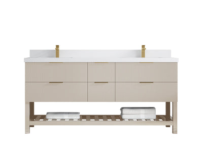 Catalina 72 in W x 22 in D Free Standing Reeded Double Sink Bathroom Vanity - Willow Bath and Vanity