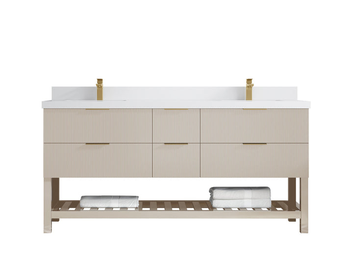 Catalina 72 in W x 22 in D Free Standing Reeded Double Sink Bathroom Vanity - photo 43