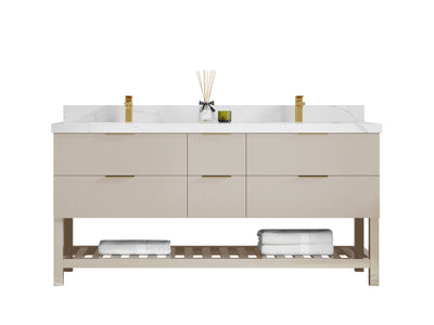 Catalina 72 in W x 22 in D Free Standing Reeded Double Sink Bathroom Vanity - Willow Bath and Vanity