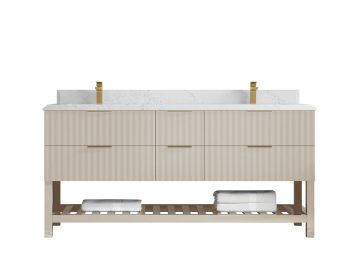 Catalina 72 in W x 22 in D Free Standing Reeded Double Sink Bathroom Vanity - photo 25