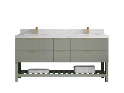 Catalina 72 in W x 22 in D Free Standing Reeded Double Sink Bathroom Vanity - Willow Bath and Vanity